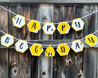 Bee Banner, Bee Birthday Banner, Bee Birthday Banner, Bee Themed Party, Bee Party Decorations, Bee First Birthday, Bee 1st Birthday Decor