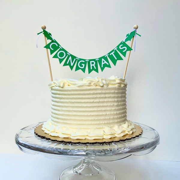 Graduation Banner Cake Topper, Graduation Cake Topper, Class of 2024 Cake Topper, Congrats Cake Topper, Personalized Name Cake Topper