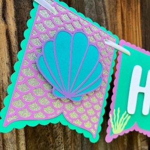 Mermaid Birthday Banner, Mermaid Banner, Mermaid Birthday Decor, Mermaid Party Decor, Mermaid Happy Birthday Banner, Mermaid Party, Mermaid