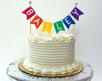 IDS 2 pcs Rainbow Happy Birthday Cake Topper Banner Kids Cake Banner Topper Birthday Colorful and Gold IDS 2 pcs Rainbow Happy Birthday Cake Topper Banner Kids Cake Banner Topper Birthday Colorful and Gold