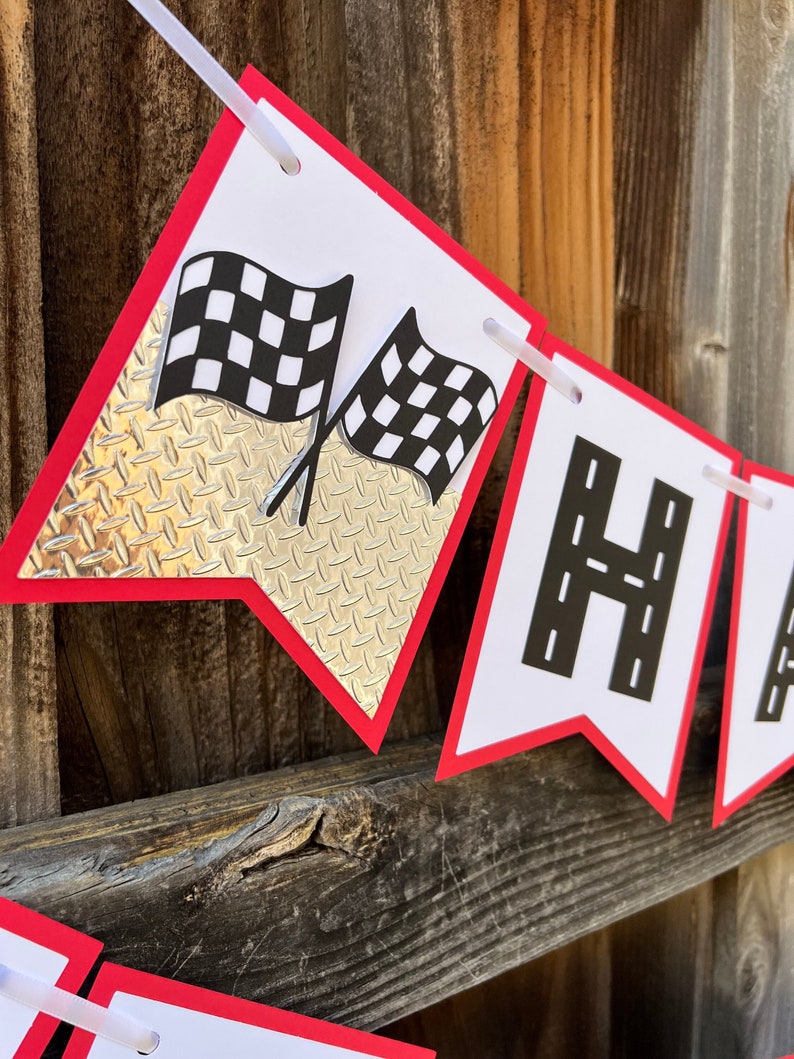 Race Car Banner Race Car Birthday Banner Vintage Race Car Etsy