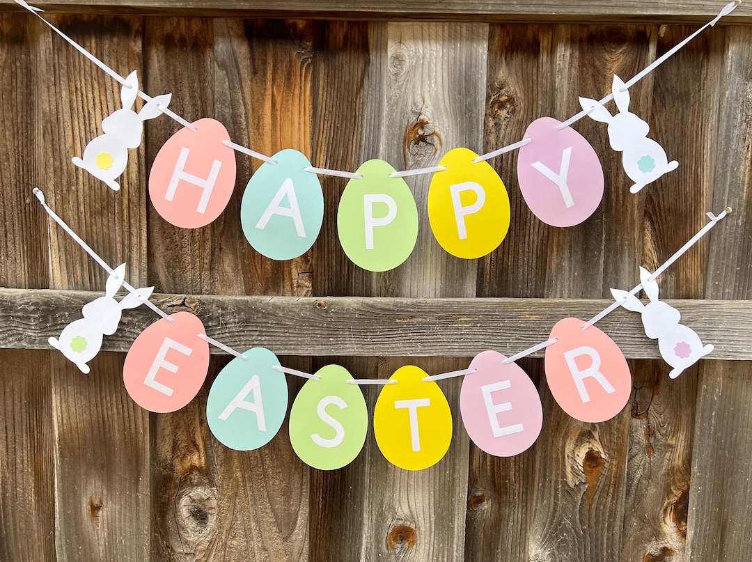 Easter Banner, Happy Easter Banner, Bunny Easter Banner, Easter Decoration,  Easter Celebration Decor, Easter Decor, Happy Easter - Etsy UK