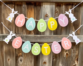 Easter Banner, Happy Easter Banner, Bunny Easter Banner, Easter Decoration, Easter Celebration Decor, Easter Decor, Happy Easter