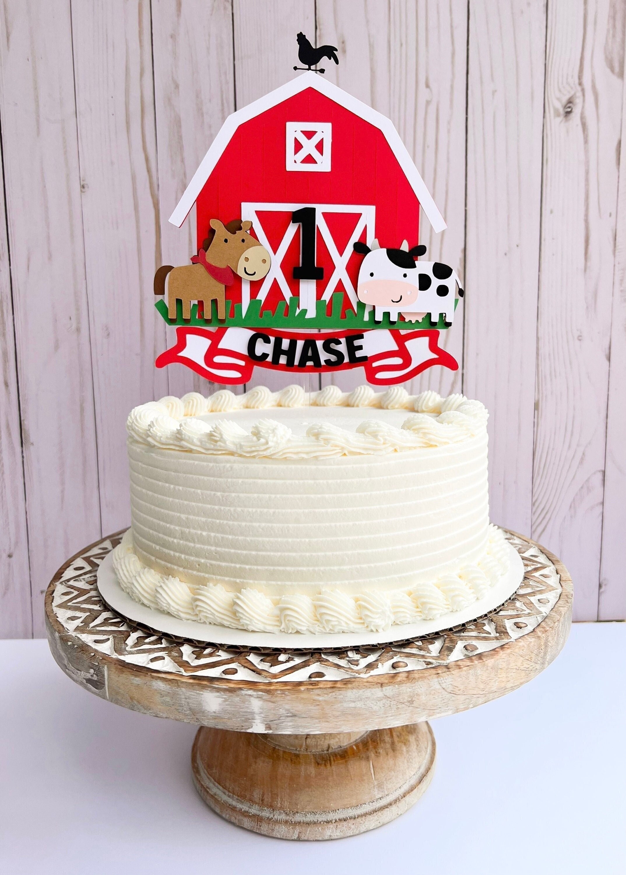 Qerleny Farm cake topper Ranch vache porc poulet Mauritius