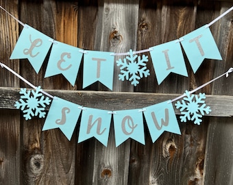 Christmas Banner, Let It Snow Banner, Snowflake Banner, Holiday Banner, Let It Snow, Christmas Decor, Snowflake Decor, Holiday Decor