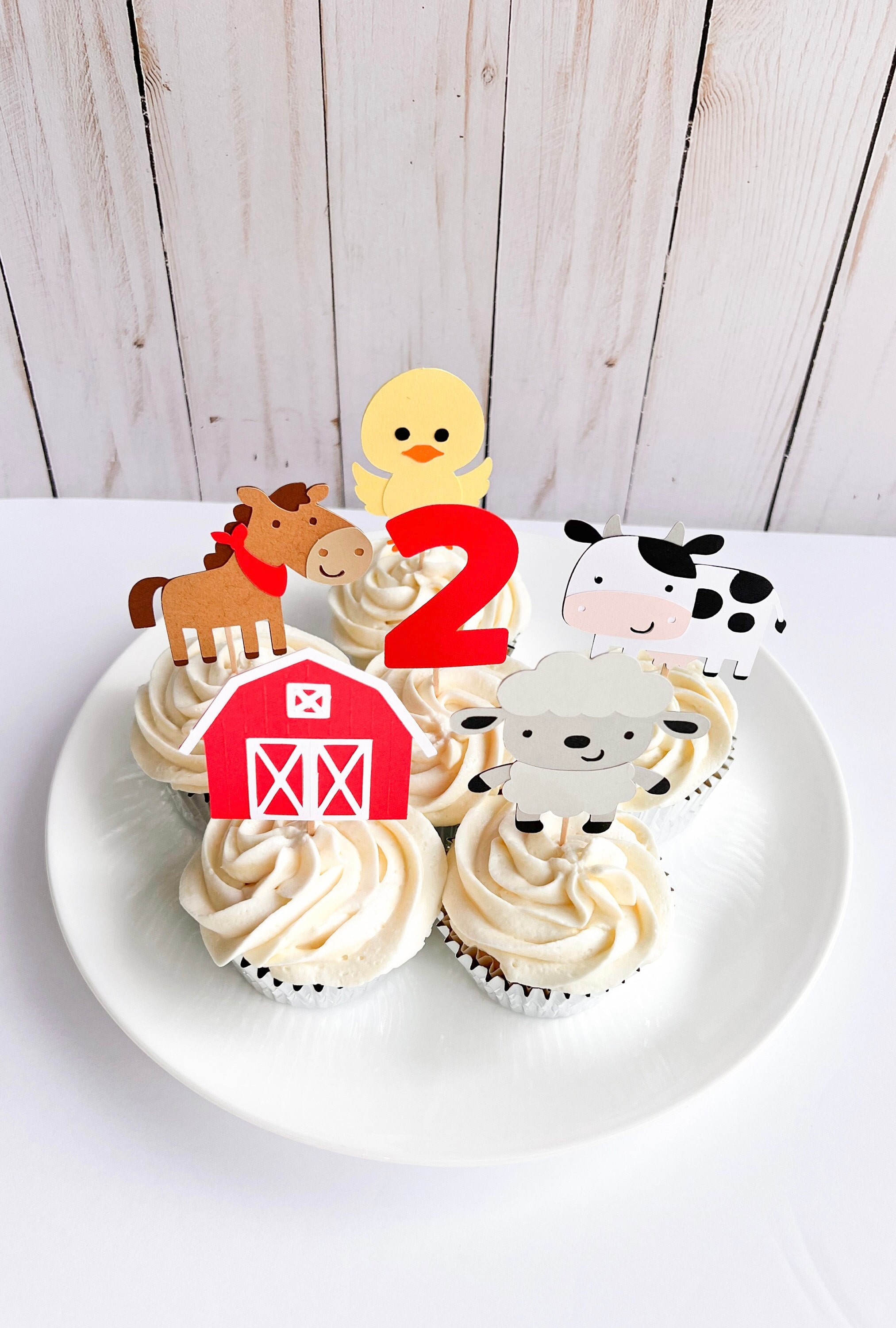 Farm Cupcake Toppers Farm Animal Cupcake Toppers Barnyard Etsy