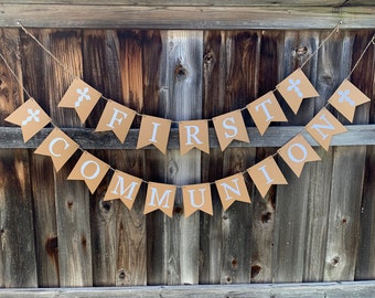 First Communion Banner, Religious Banner, 1st Communion Banner, First Communion Decorations, First Holy Communion Banner