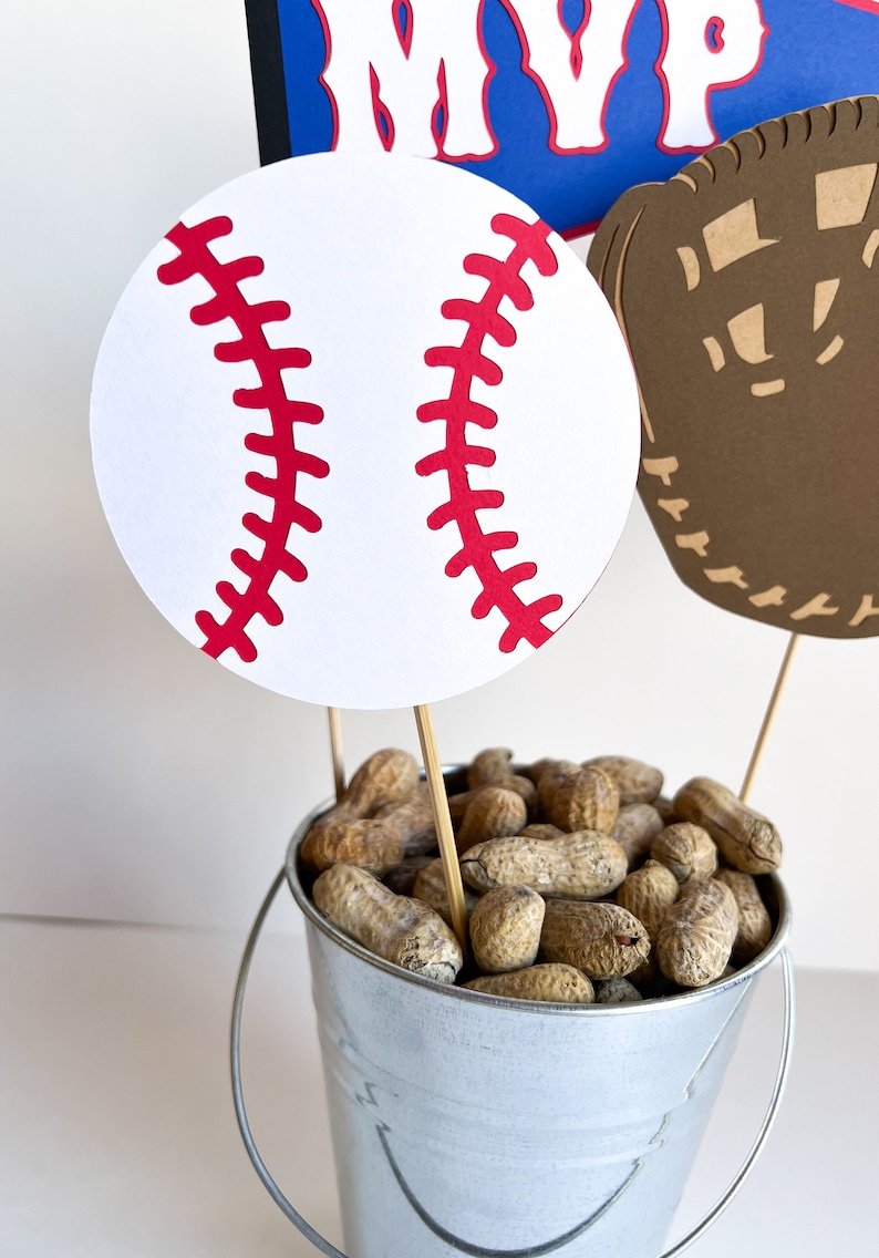 Baseball Centerpiece, Baseball Party Decor, Baseball Party Decorations, Baseball Sticks, Baseball Table Decorations, Rookie of the Year image 2