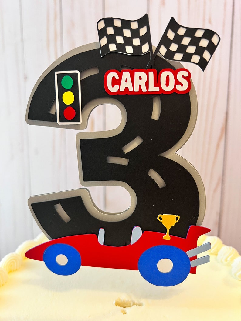 Race Car Cake Topper Cars Cake Topper Race Car Birthday Etsy