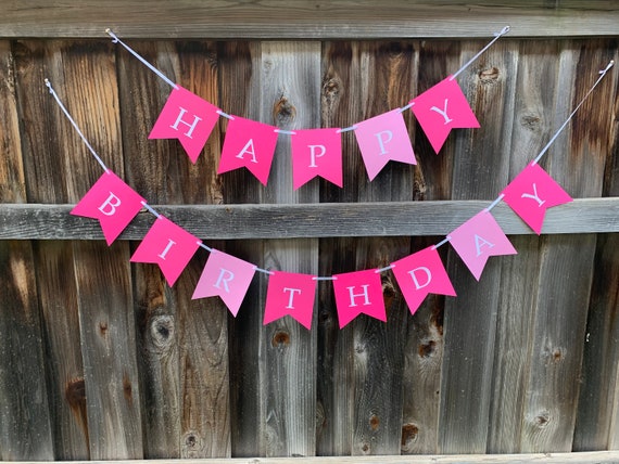 Shades of Pink Birthday Banner