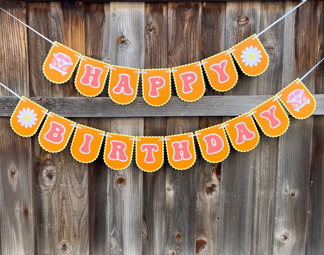Groovy Banner Groovy Birthday Banner Two Groovy Birthday - Etsy