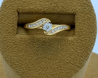 9ct Yellow Gold Diamond Ring | Dainty Fine Jewelry, 0.25ct Natural Diamonds