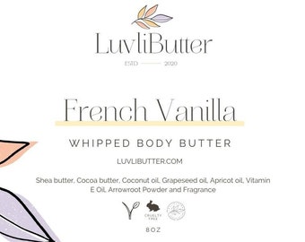 LuvliButter - French Vanilla Whipped Body Butter - Shea & Cocoa Butter