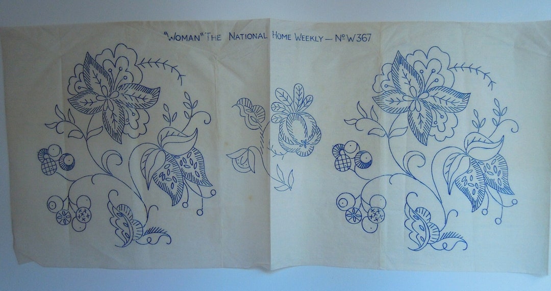 Jacobean Border Vintage Embroidery Transfer Etsy