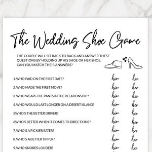 Bridal Shower. the Wedding Shoe Game. Editable Template. Fun - Etsy