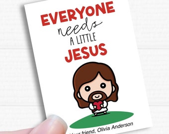 Everyone needs a little Jesus Printable Tag. Sunday School. Religious tags. Instant download