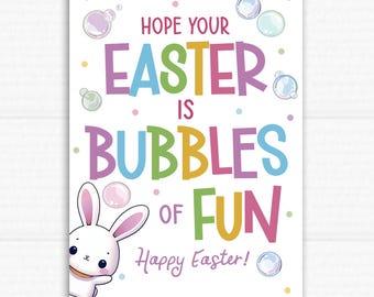 Printable Kids Easter Favor Tag – "Hope Your Easter Is Bubbles of Fun!" – Perfect for Bubble Favors, Instant Download