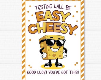 Printable Testing Encouragement Tag Easy Cheesy Good Luck Editable School Treat Tag