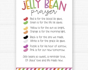 Jelly Bean Prayer Tag - Easter Gift Tag | Christian Printable Tag | Instant Download