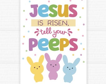 Jesus Is Risen! Tell Your Peeps - Easter Gift Tag | Christian Printable Tag | Instant Download