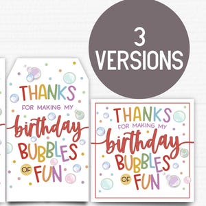 Editable Birthday Tag Printable | Personalized Party Favor Tags for Kids | 1st to 10th Birthday