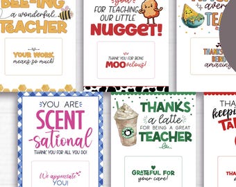 Printable Gift Card Holders for Teachers – 10  Designs. Teacher Appreciation Week – Instant Download PDF