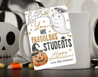 Kids Halloween Tags. Printable Happy Halloween Gift Label. instant download