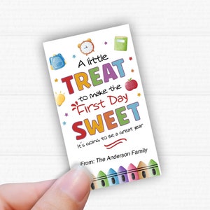 Printable Back to School Tag. A little treat to make the first Day Sweet. Treat Tag. Instant Download