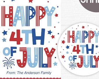 Printable 4th of July Gift Tag | Happy Independence Day Tag | Patriotic Favor Tag | Instant Download | Red White and Blue Tag