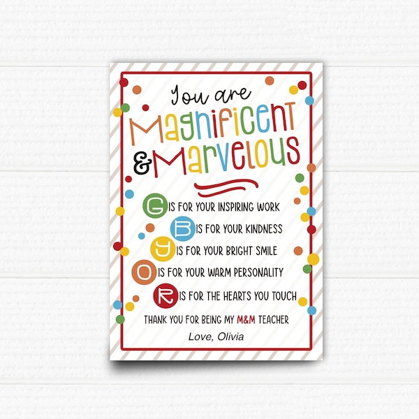 Teacher Candy Poem Etsy