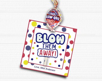 Printable Sports Treat Tag. Candy Gift Tags. Blow them away. Instant Download.
