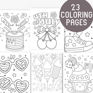 4th of July Coloring Pages for Kids – 23 Printable Patriotic Sheets | Instant Download | Independence Day Activity for Children
