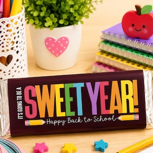 Printable Teacher Appreciation Chocolate Candy Bar Wrapper. Back to School Gift. Instant download.