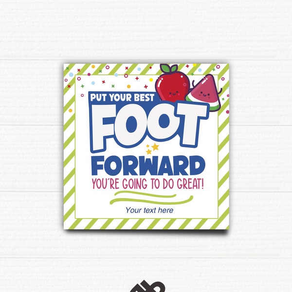 Printable Sports Good Luck Favor Tag. Testing Day. Fruit by tag. Put your best foot Forward. Instant Download