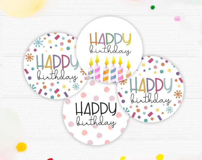Printable Birthday Tag Instant Download Not Editable Three Different