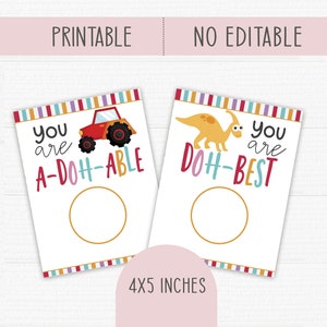 Play Doh Printable Cards. Valentines Day Favor Tags. Kids Valentines ...