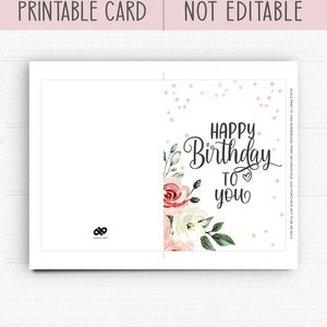 Printable Birthday Cards. Happy Birthday to You. Roses Card. Instant ...