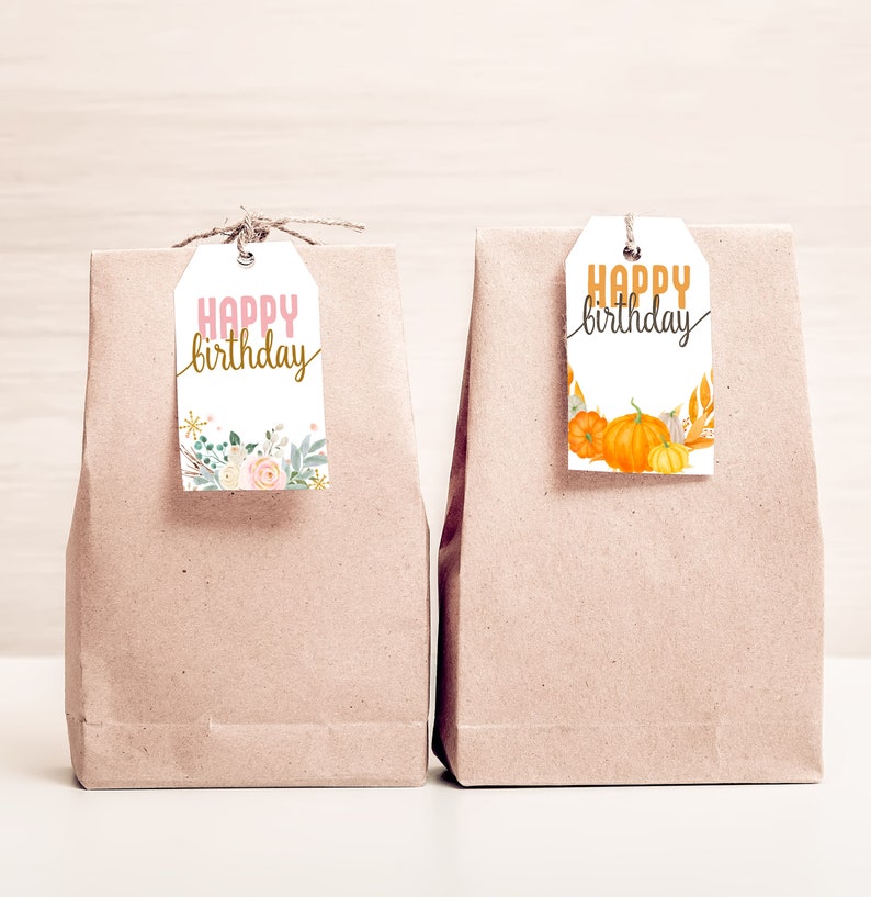 Printable Favor Birthday Tags. Not Editable. Nine Different - Etsy