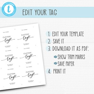 Printable Favor Tags. Fully Editable Birthday Tag. Appreciation Tag ...