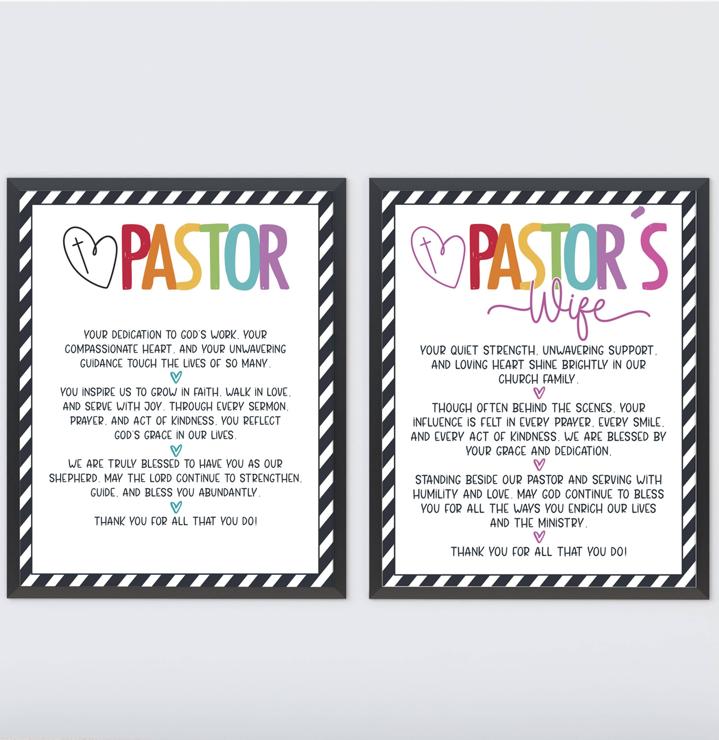 pastor and pastor's wife appreciation printable signs | christian