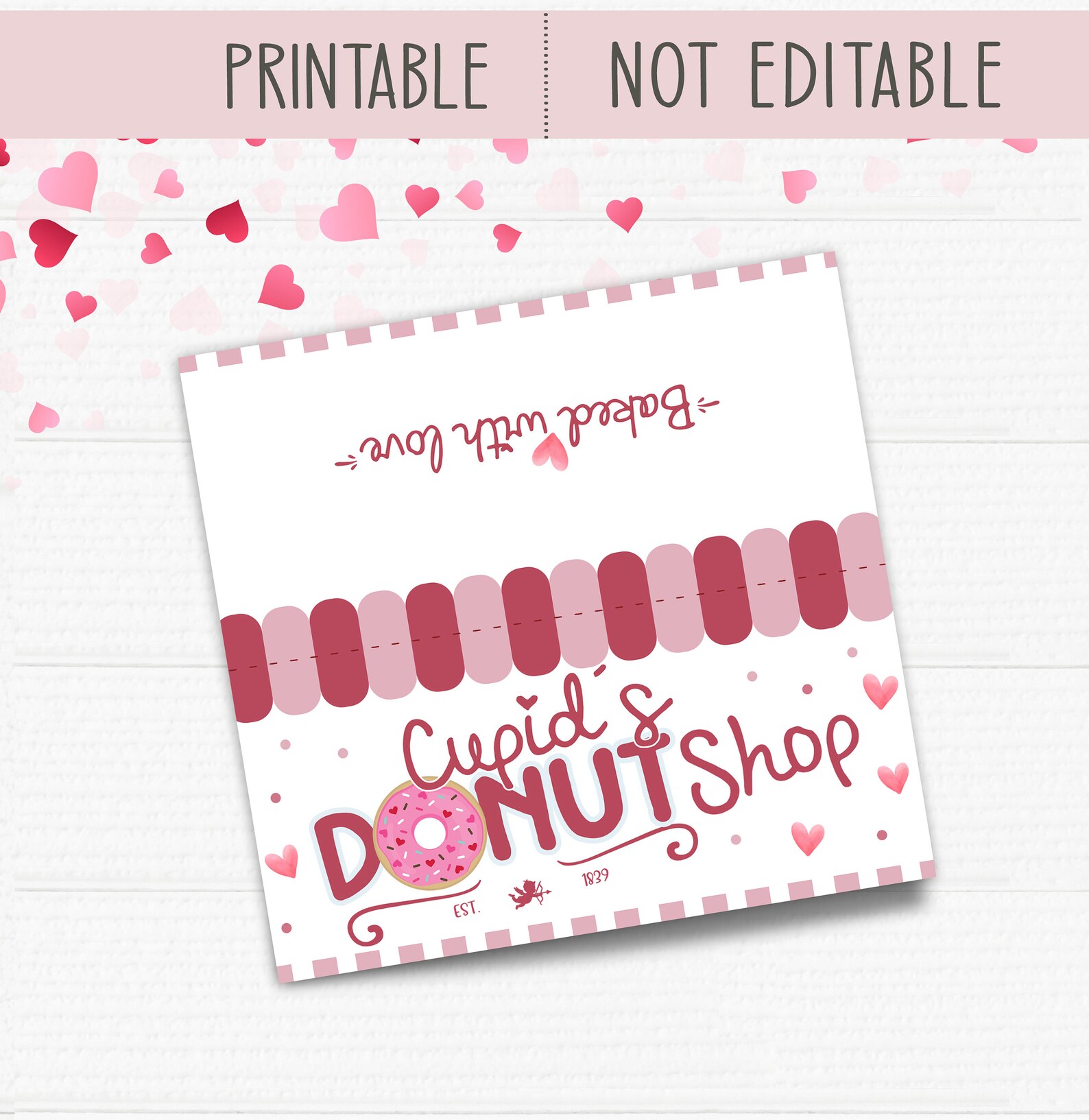 Printable Cupids Donut Shop Topper Bag Valentines Day Favor Etsy Printable Cupids Donut Shop Topper Bag Valentines Day Favor Etsy