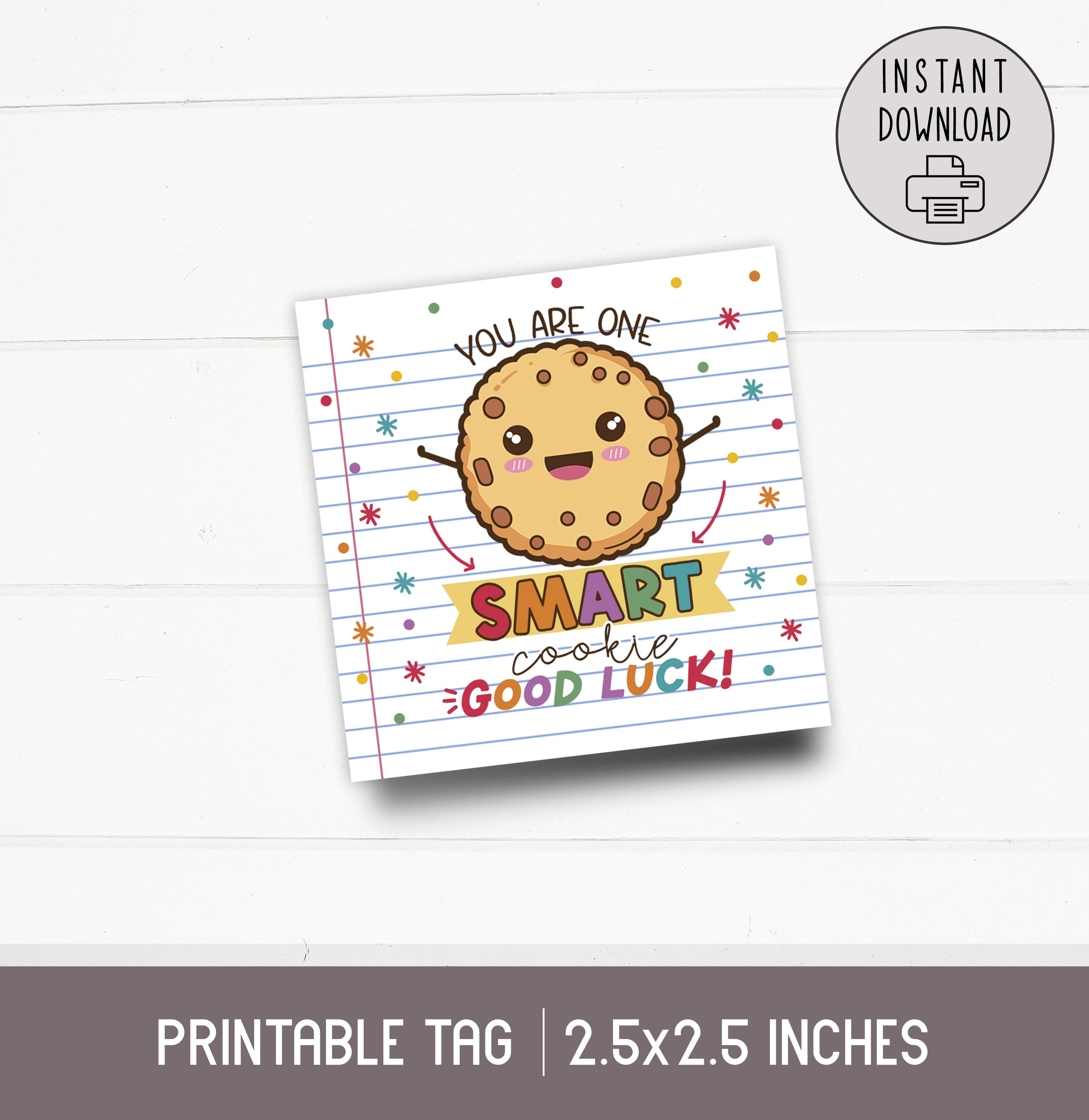 Testing Day Encouragement Tag - You Are One Smart Cookie - Editable ...