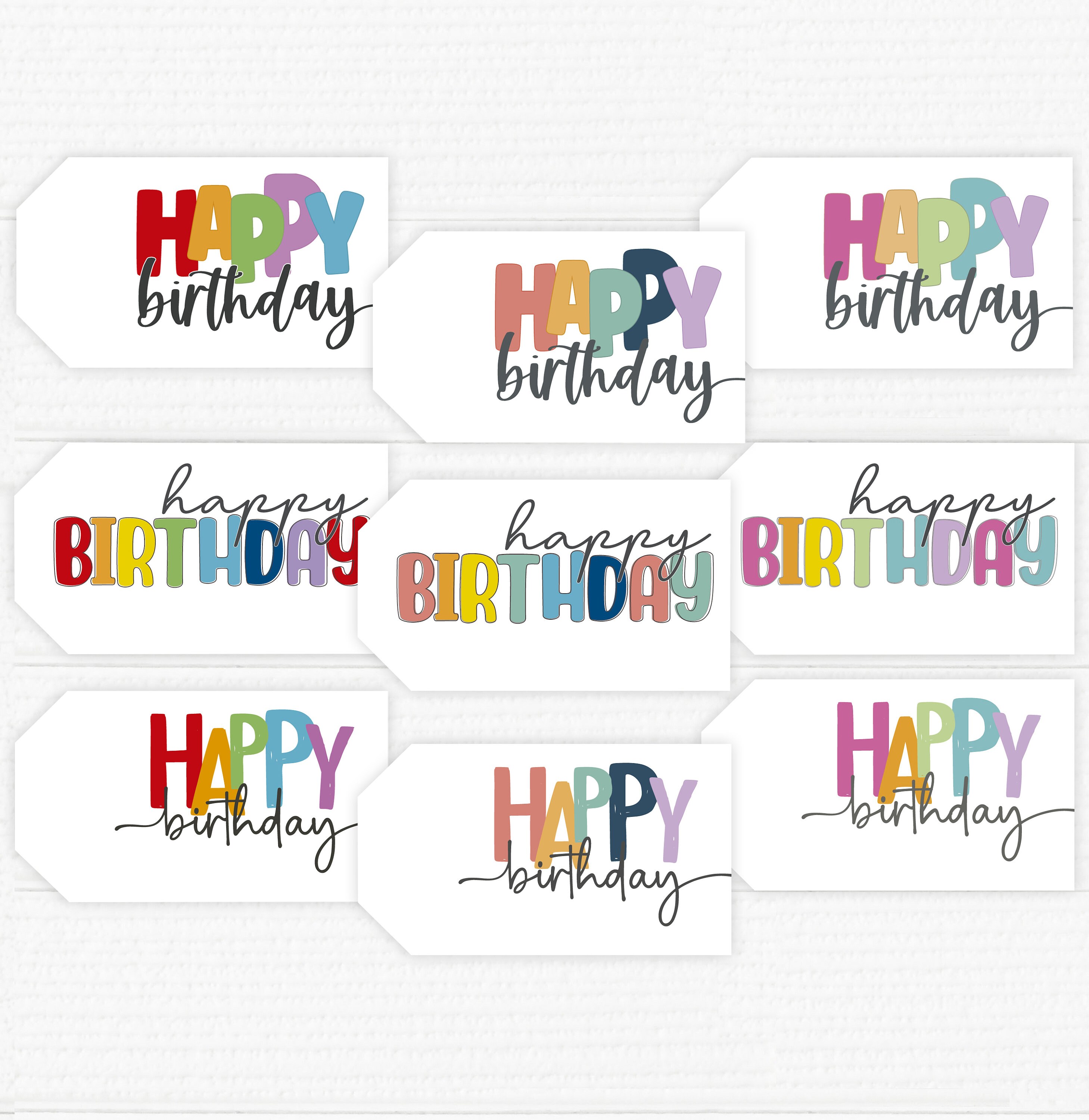 Printable Birthday Tags. Favor Tags. Three Different Designs - Etsy