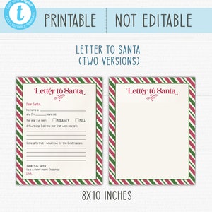 Printable Editable Santa Letter. Nice List and Warning Certificates ...