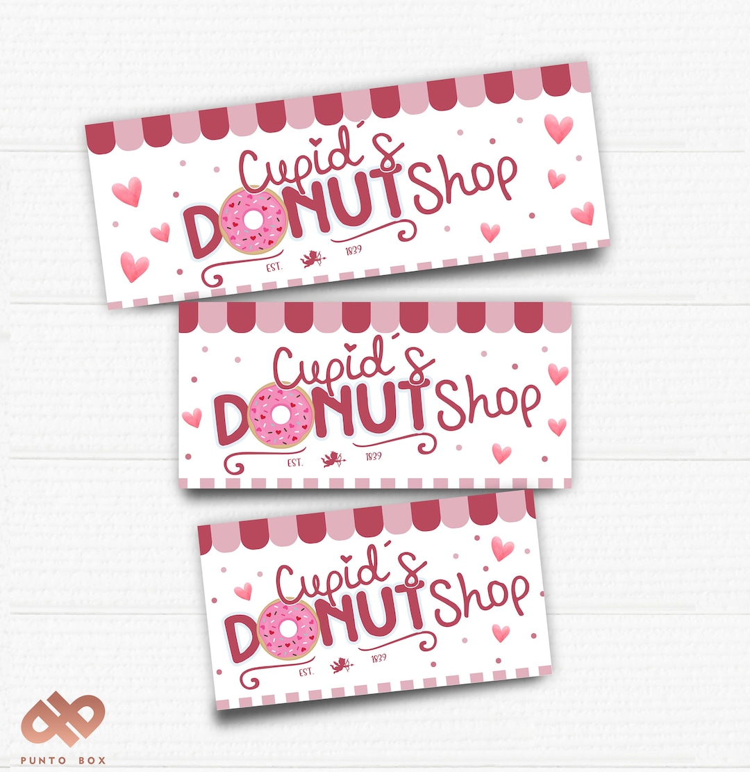 Printable Cupids Donut Shop Topper Bag Valentines Day Favor Etsy Printable Cupids Donut Shop Topper Bag Valentines Day Favor Etsy