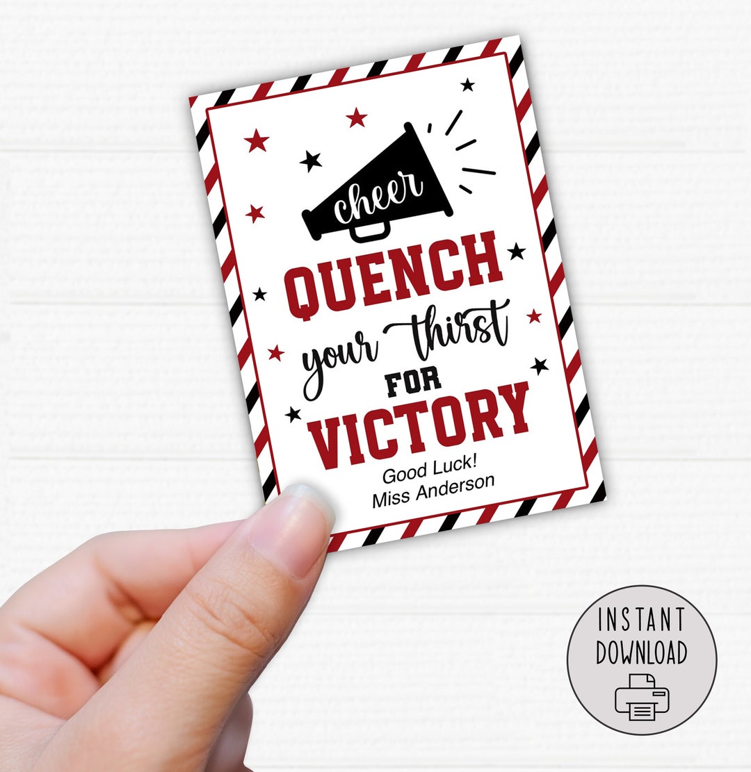 Printable Favor Tag. Quench Your Thirst for Victory. Team Tags. Instant