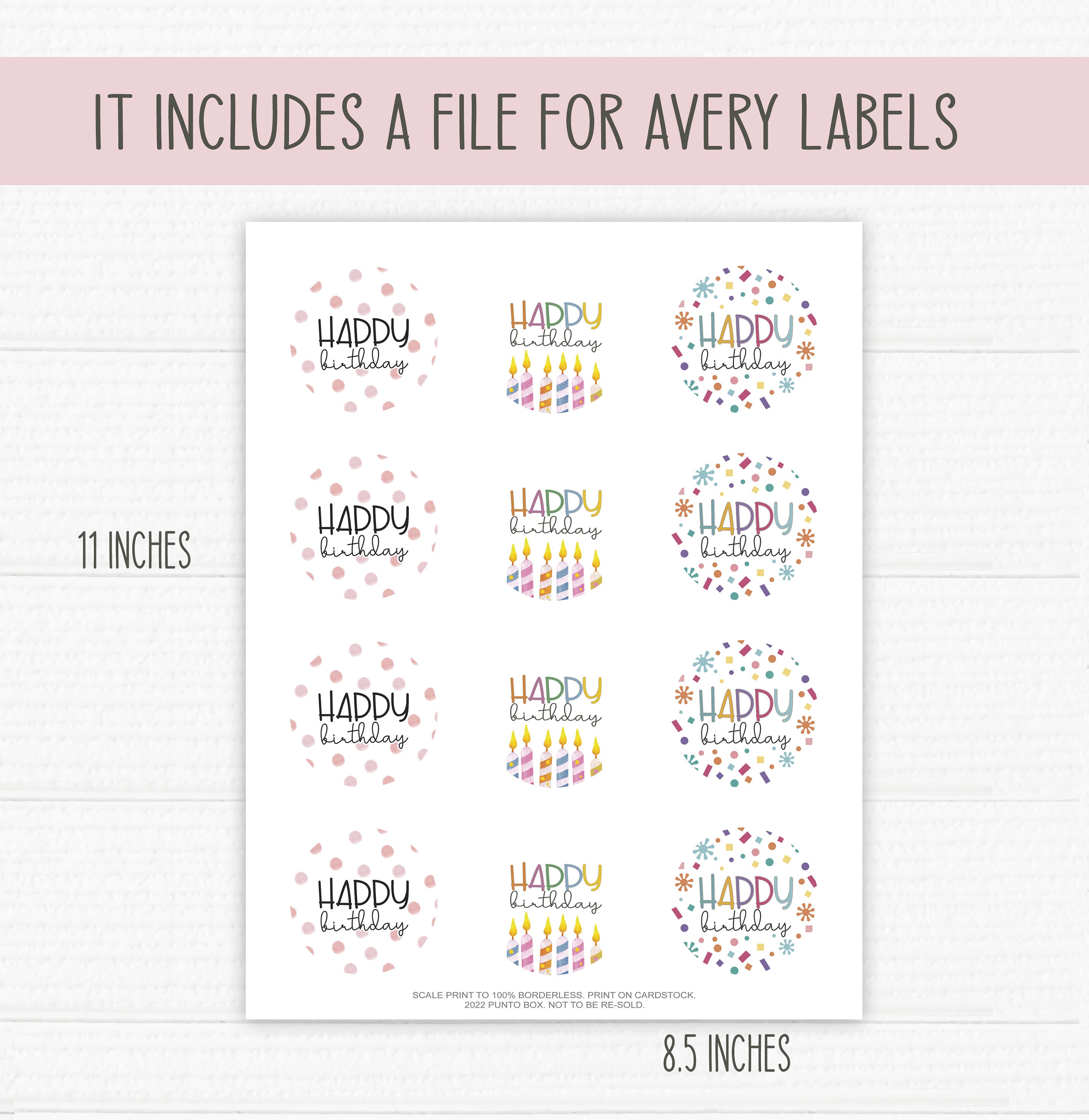 Printable Birthday Tag Instant Download Not Editable Three Etsy