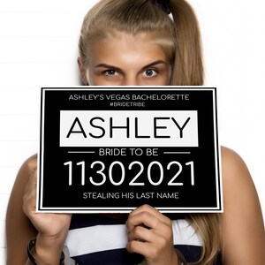 Mugshot Sign. Bachelorette Party Mug Shot Sign. Fully Editable