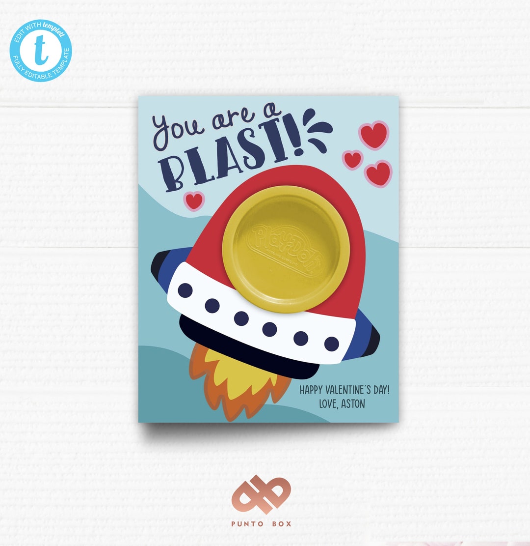 Play Doh Printable Cards. Classroom Valentines. You Are a Blast. Kids ...