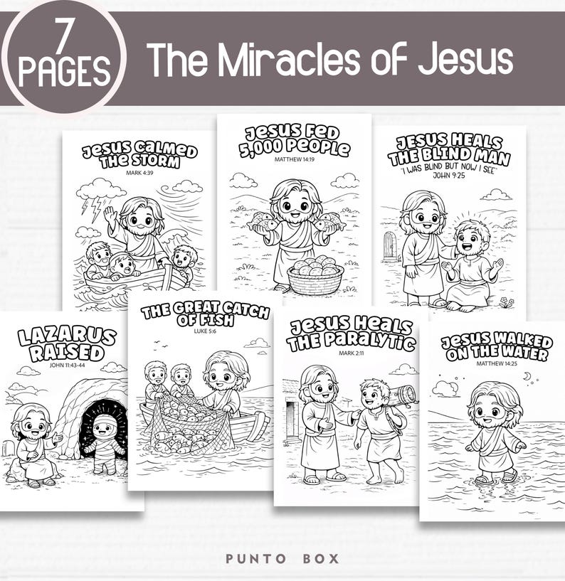 Miracles of Jesus Coloring Pages for Kids | Bible Story Printable ...